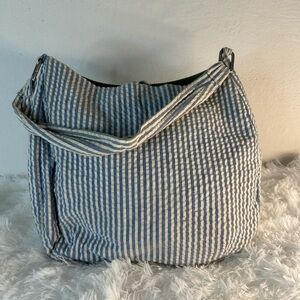 Striped Blue and White Women’s Shoulder Bag